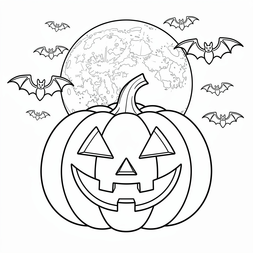 ハロウィンのぬりえ
