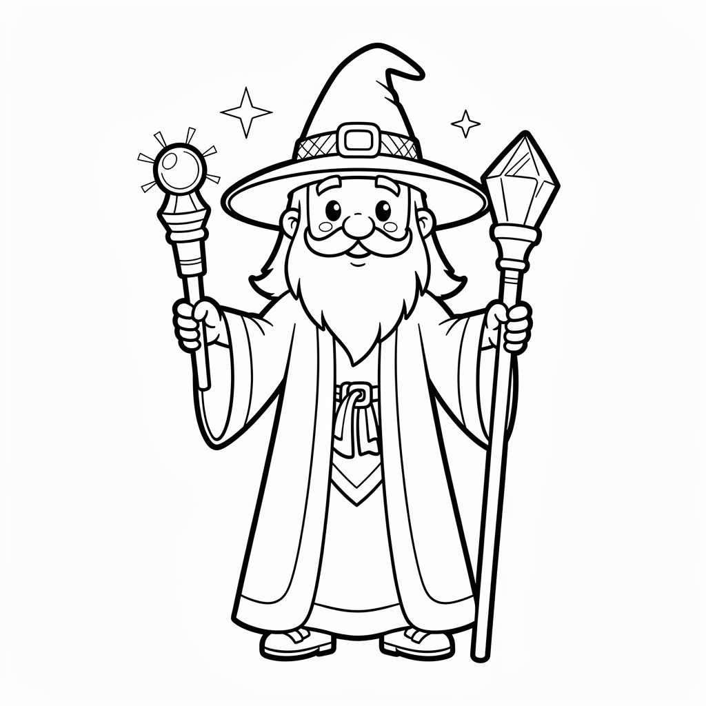 魔法使いのぬりえ