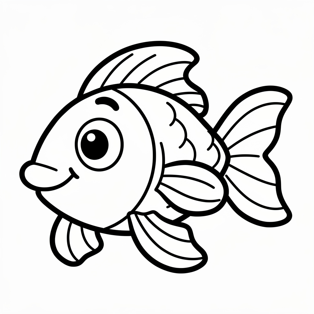 シンプルな魚のぬりえ