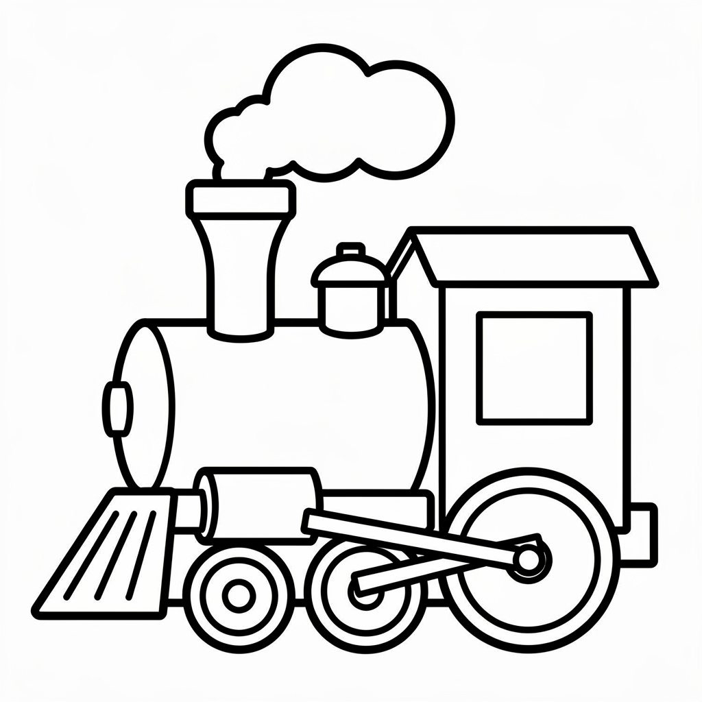 シンプルな電車のぬりえ