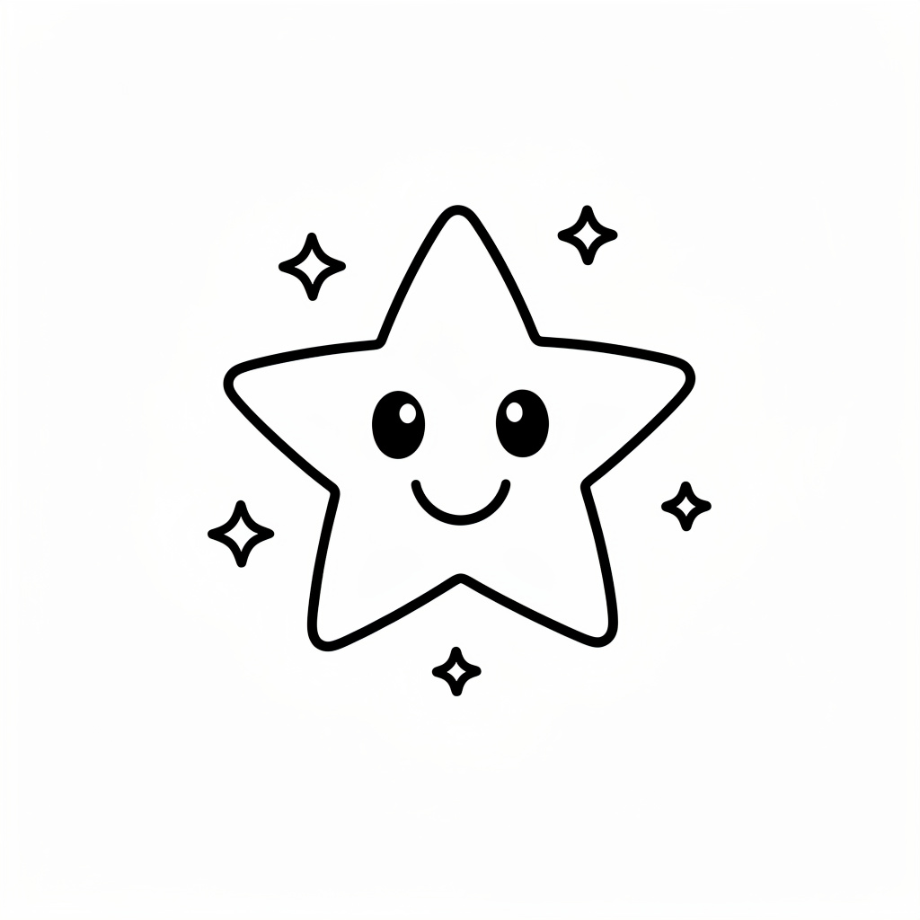 シンプルな星のぬりえ