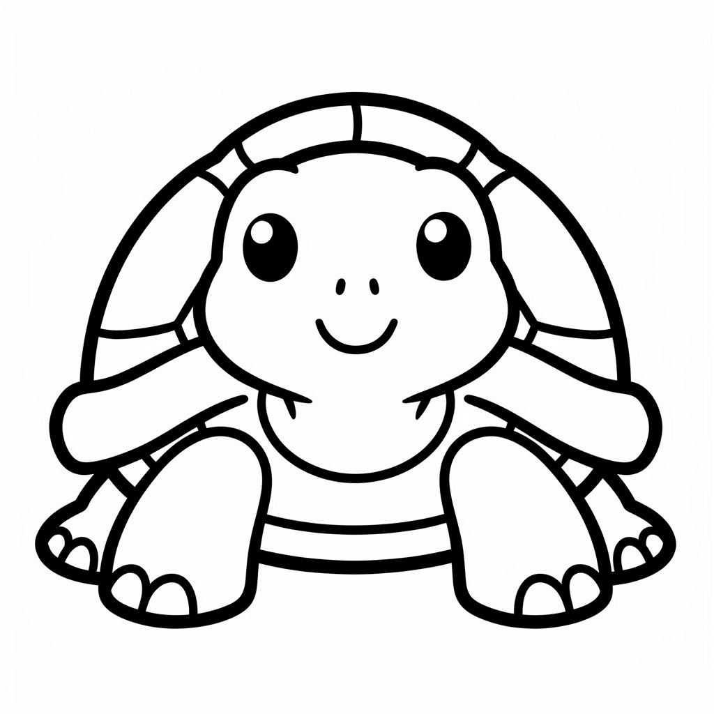 シンプルなカメのぬりえ