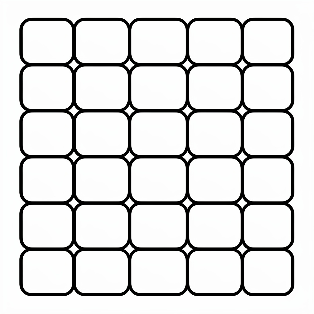 チェッカー模様のぬりえ（かんたん）