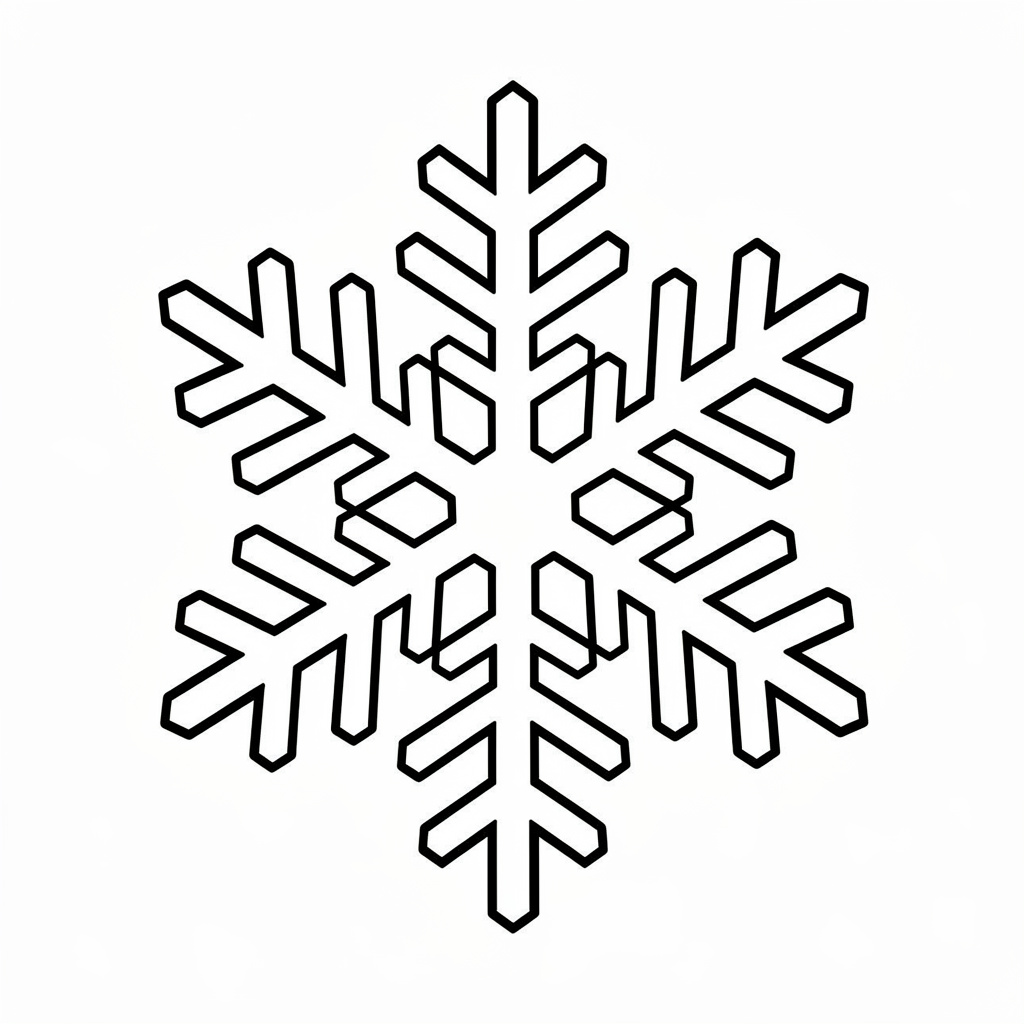 冬・雪の結晶のぬりえ