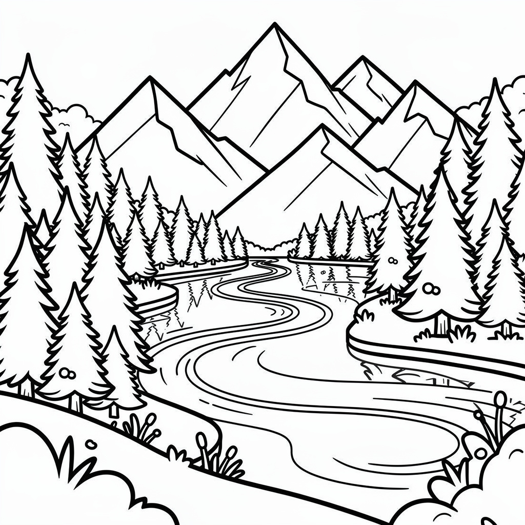 自然・風景のぬりえ