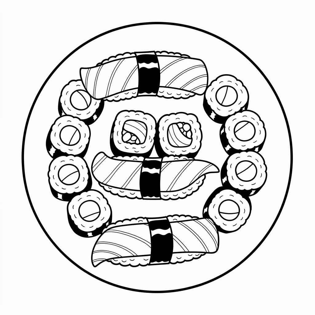 寿司のぬりえ