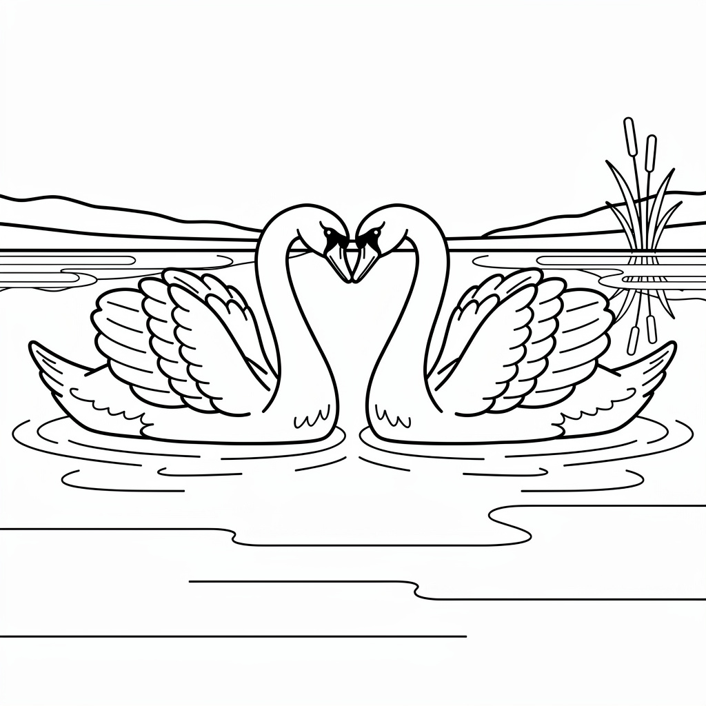 白鳥ペアのぬりえ