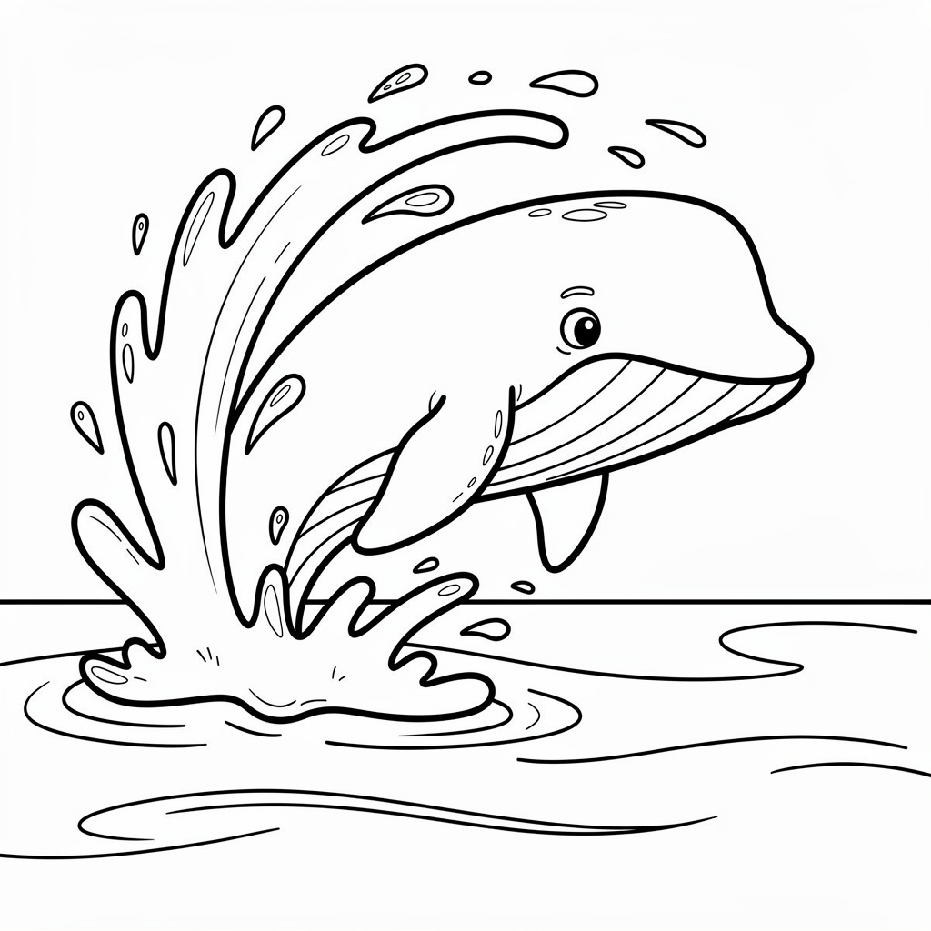 クジラのぬりえ