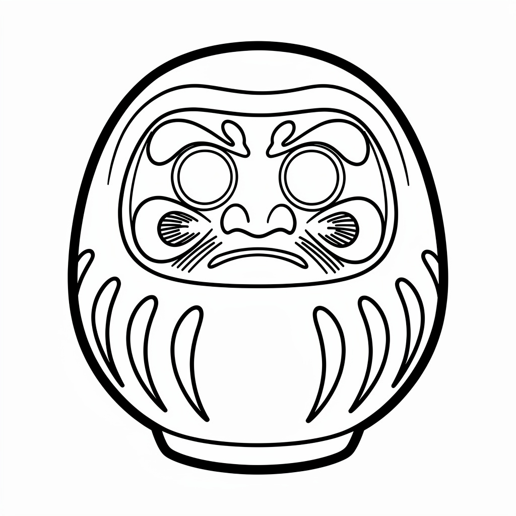 だるまのぬりえ（かんたん）