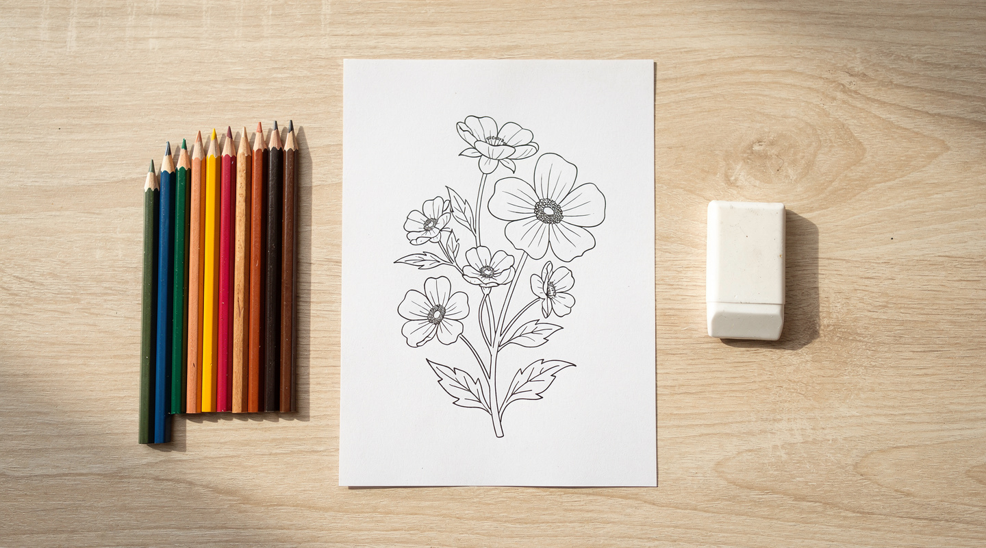 Enjoying coloring with simple supplies