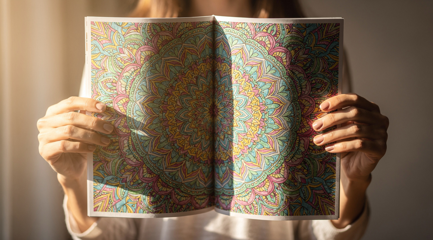 The joy of looking at a finished coloring page