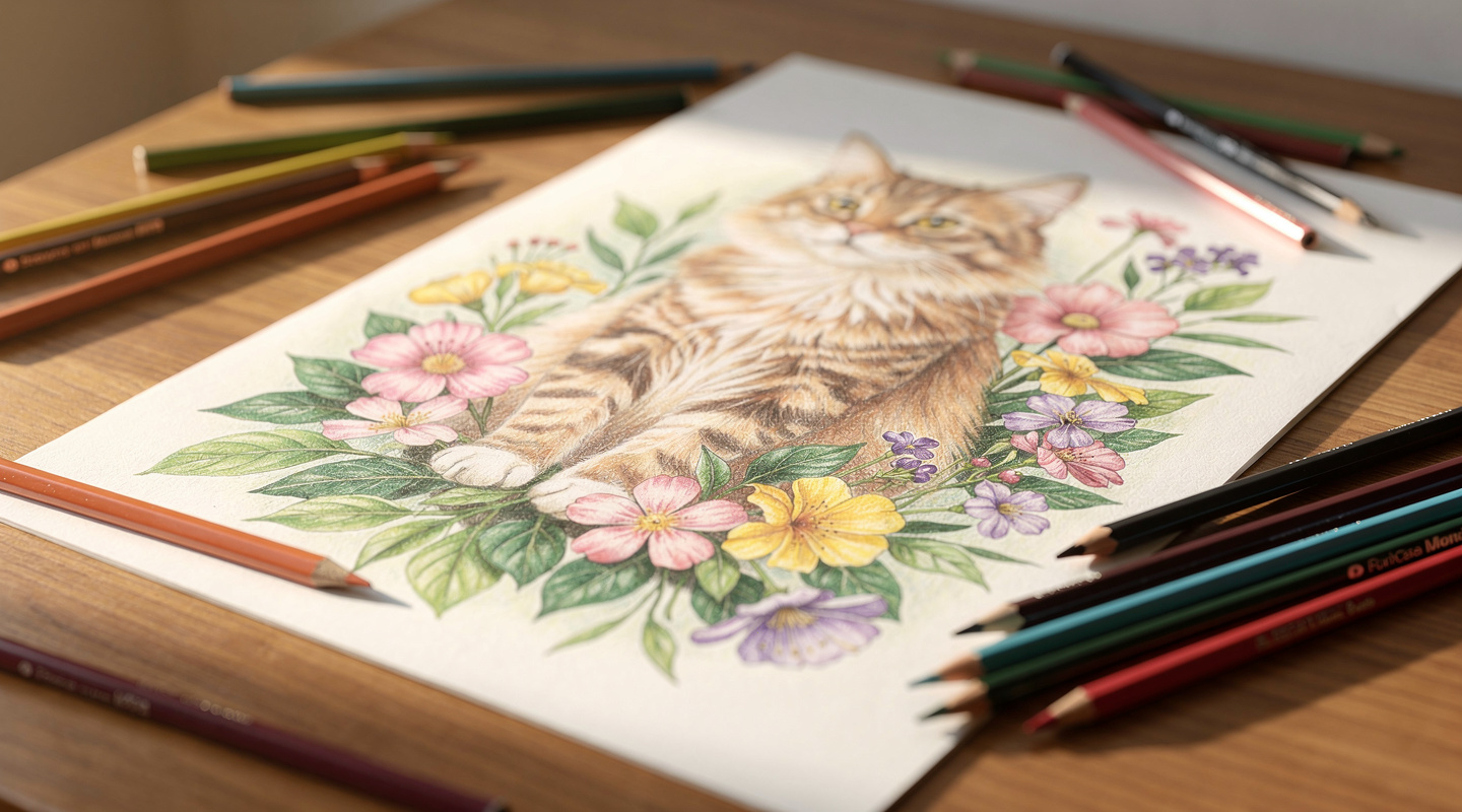 AI生成の線画を塗り上げた作品